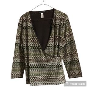 Jones New York Patterned Wrap Top‎ Women’s Size 2X